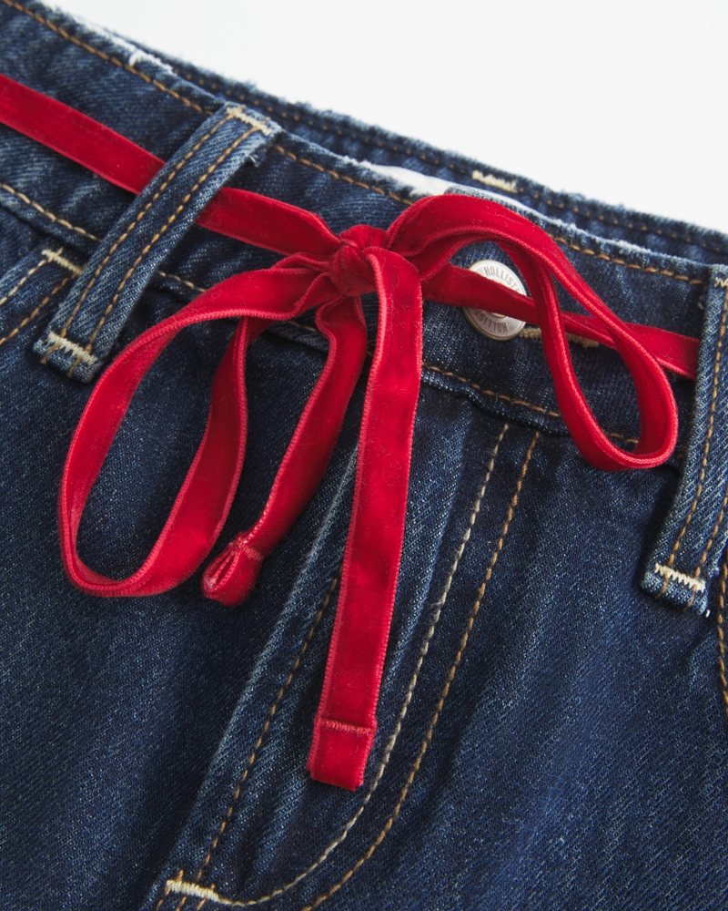 minigonnapantaloni in denim con coulisse a vita bassa