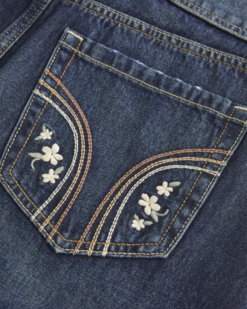 minigonna in denim scuro lavato a vita bassa