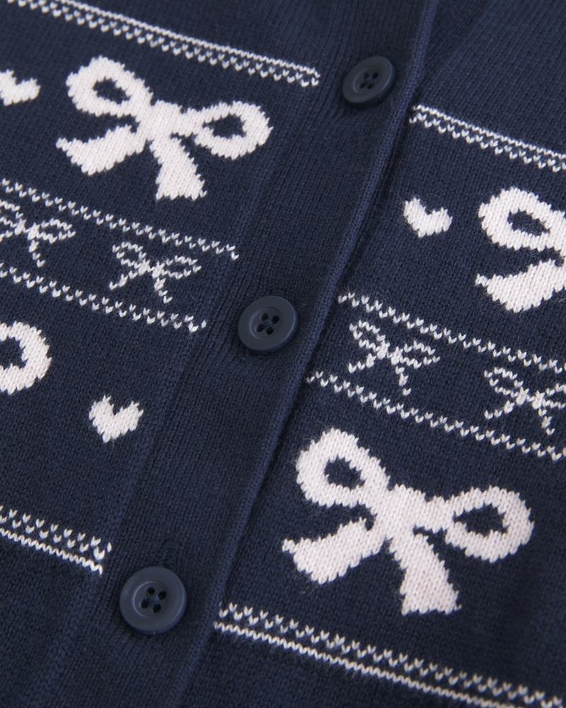 cardigan semplice con motivo a fiocco