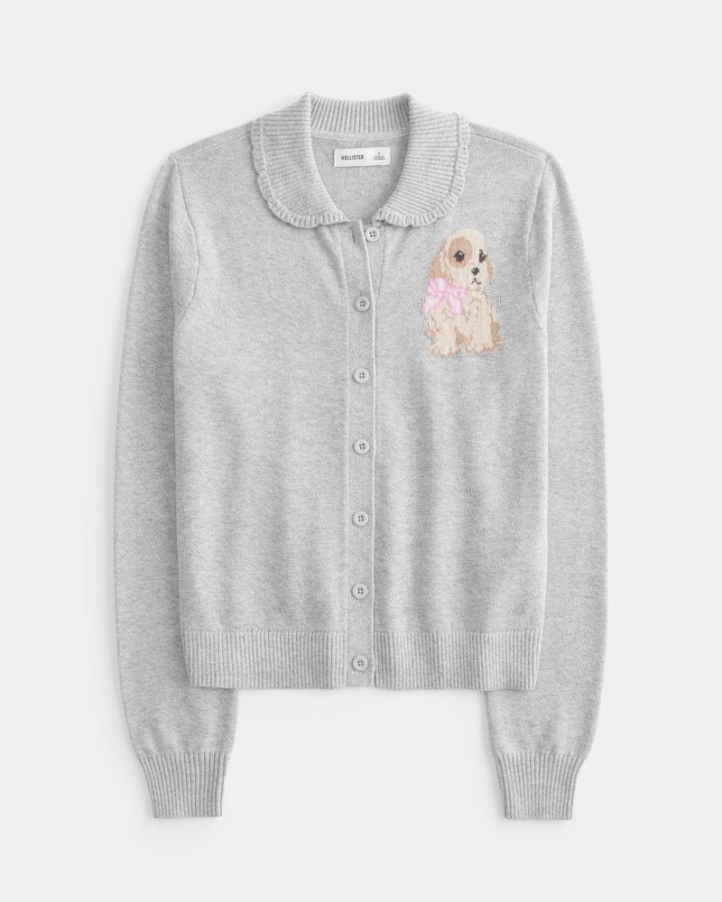 cardigan semplice con motivo a fiocco