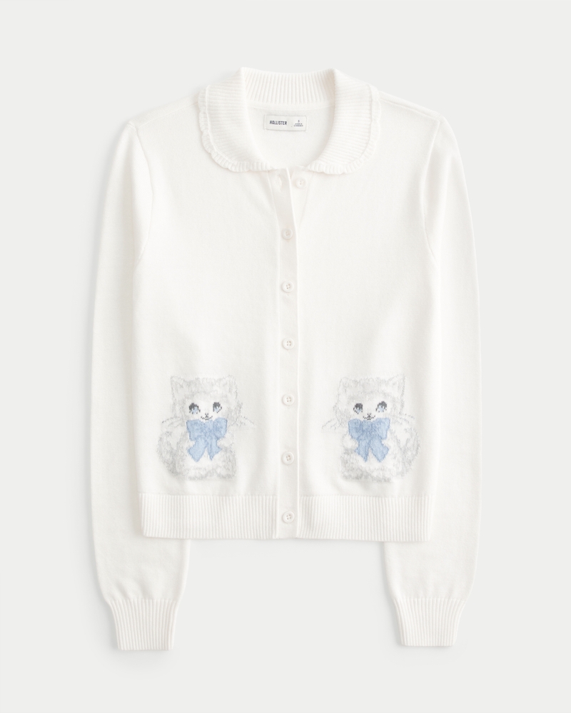 cardigan semplice con motivo a fiocco