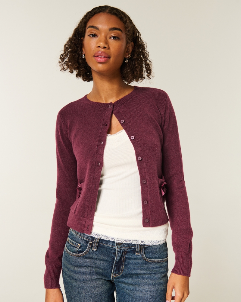 cardigan hollister comfy cloud simple bow pocket