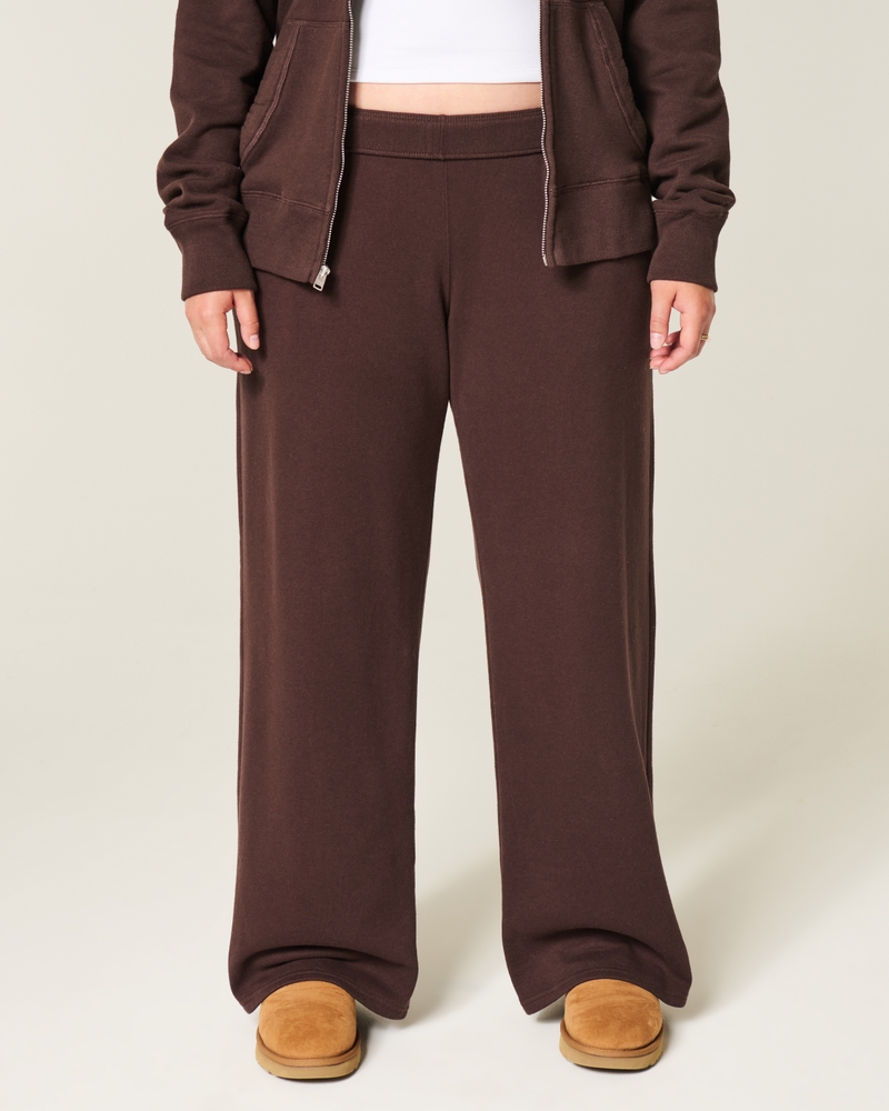 pantaloni della tuta a gamba larga con tasca a forma di cuore