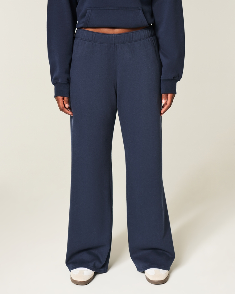 pantaloni della tuta a gamba larga con tasca a forma di cuore