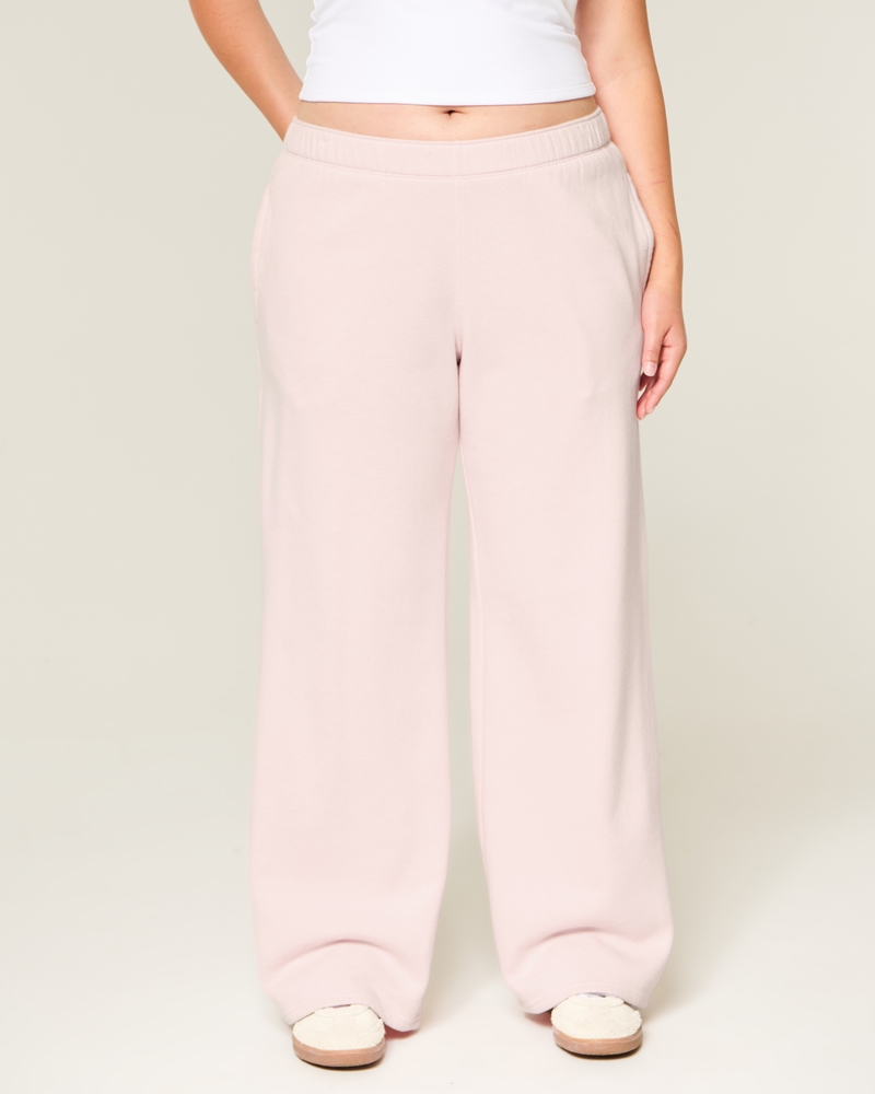 pantaloni della tuta a gamba larga con tasca a forma di cuore