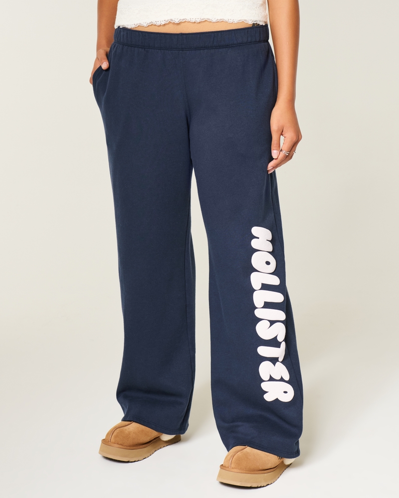 pantaloni della tuta mimetici rosa a gamba larga con motivo del logo
