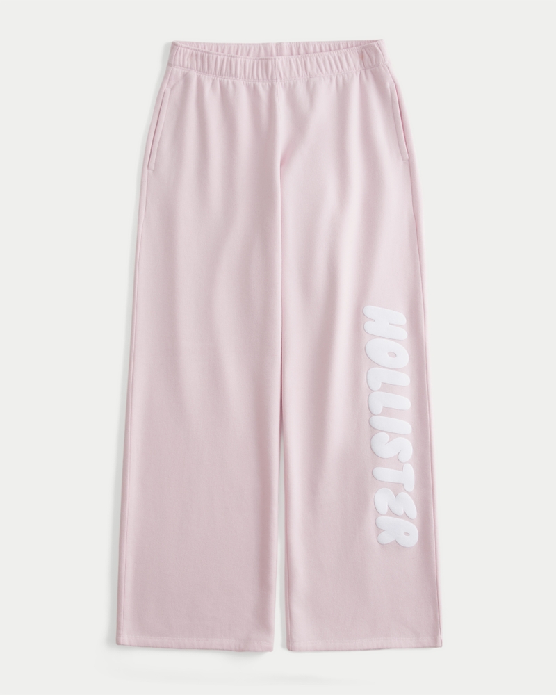 pantaloni della tuta mimetici rosa a gamba larga con motivo del logo