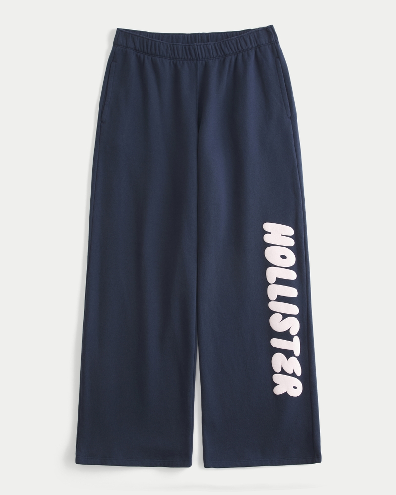 pantaloni della tuta mimetici rosa a gamba larga con motivo del logo