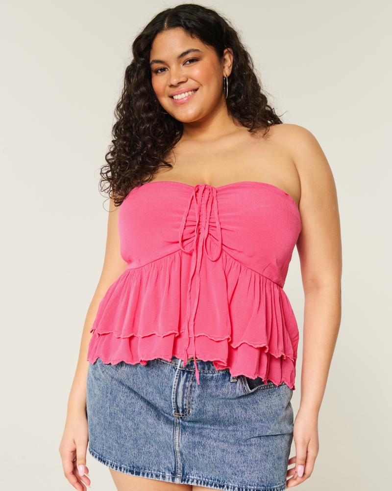 top babydoll multistrato con scollo allamericana