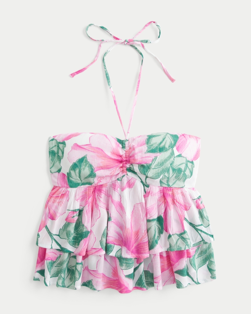 top babydoll multistrato con scollo allamericana