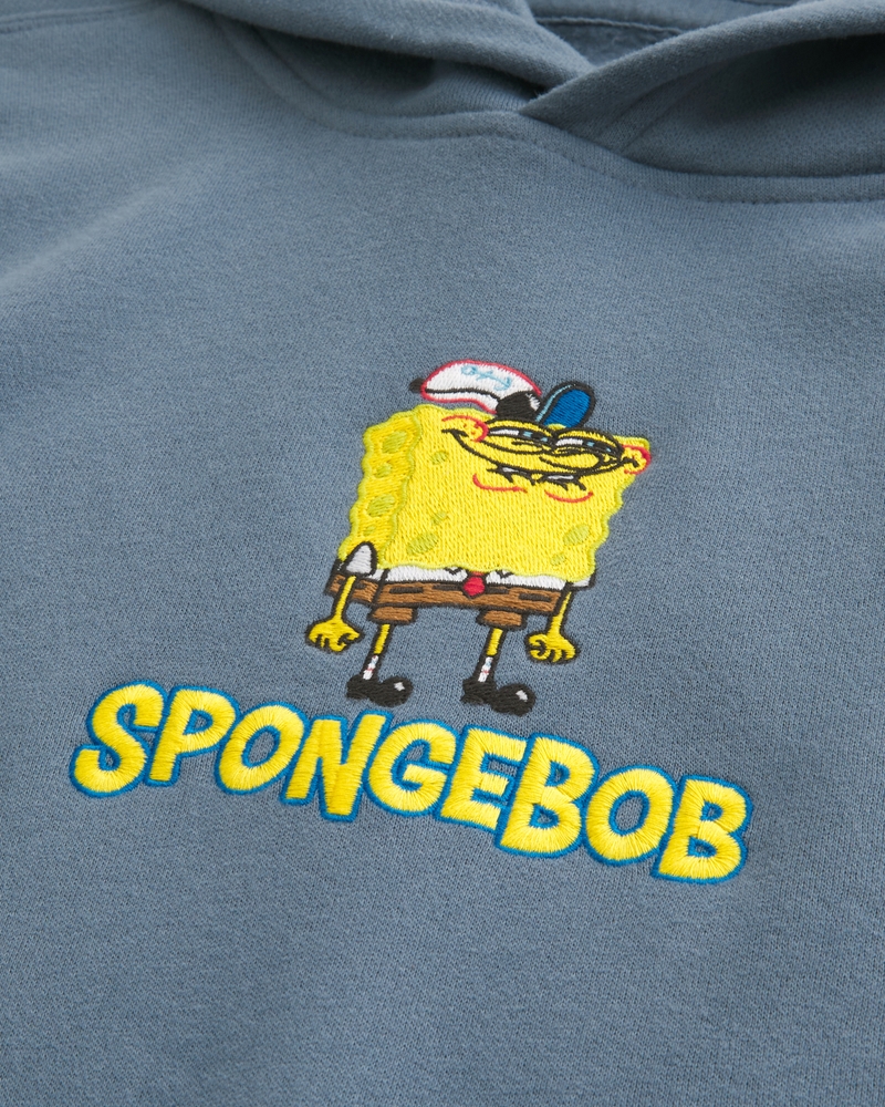 felpa con cappuccio quadrata con motivo spongebob squarepants
