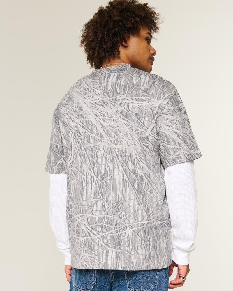 t-shirt con logo girocollo spessa e squadrata