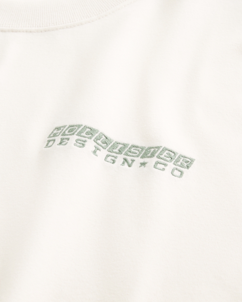 t-shirt con logo girocollo spessa e squadrata