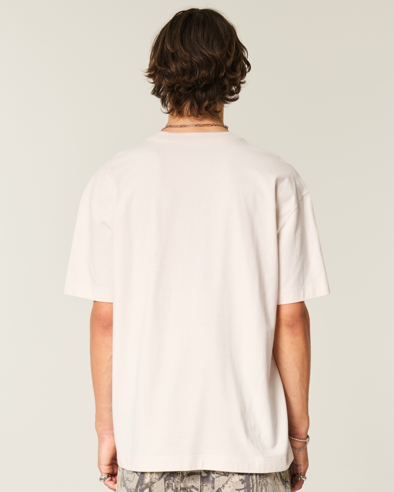 t-shirt con logo girocollo spessa e squadrata