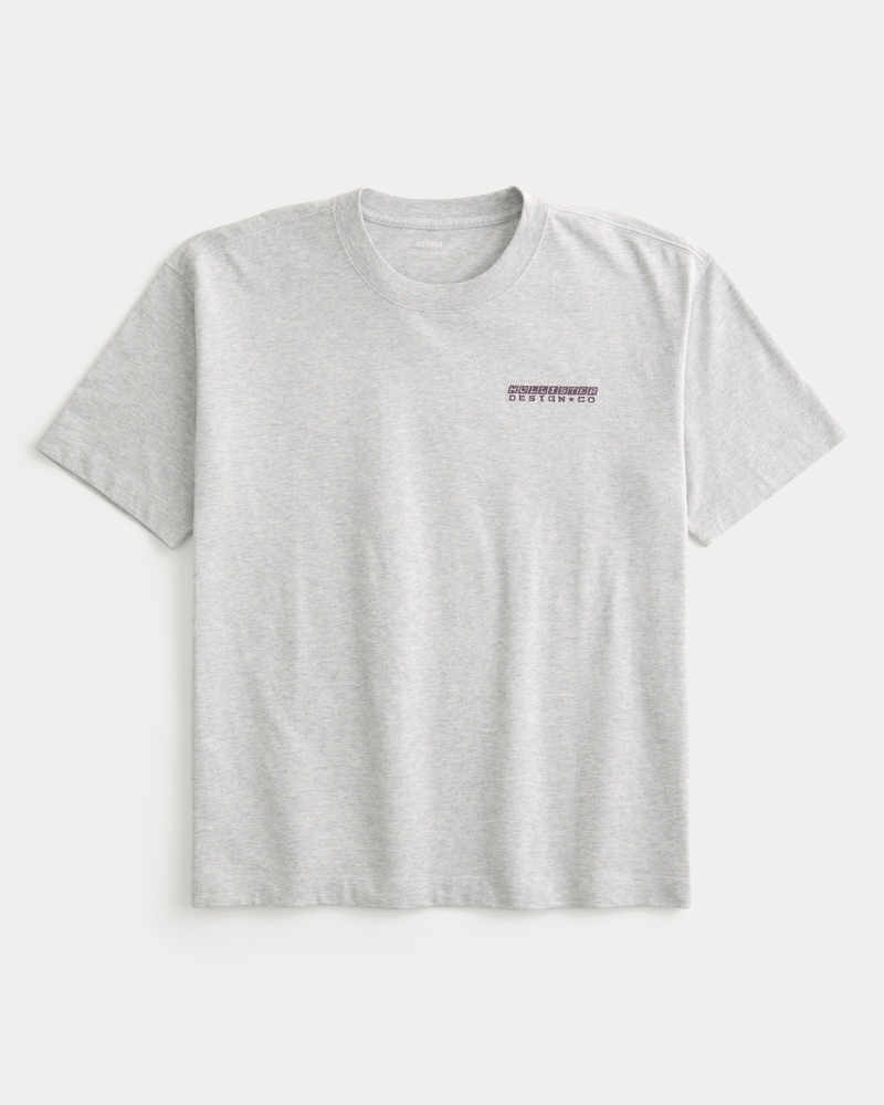 t-shirt con logo girocollo spessa e squadrata
