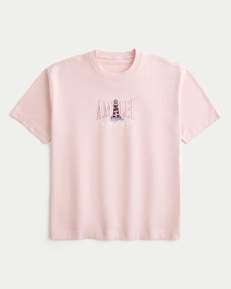 t-shirt con motivo oahu vestibilità quadrata e peso elevato