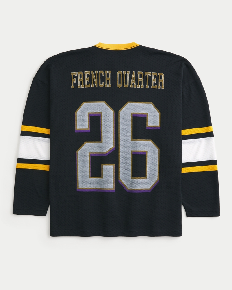 maglia da hockey su ghiaccio ampia con motivo new orleans