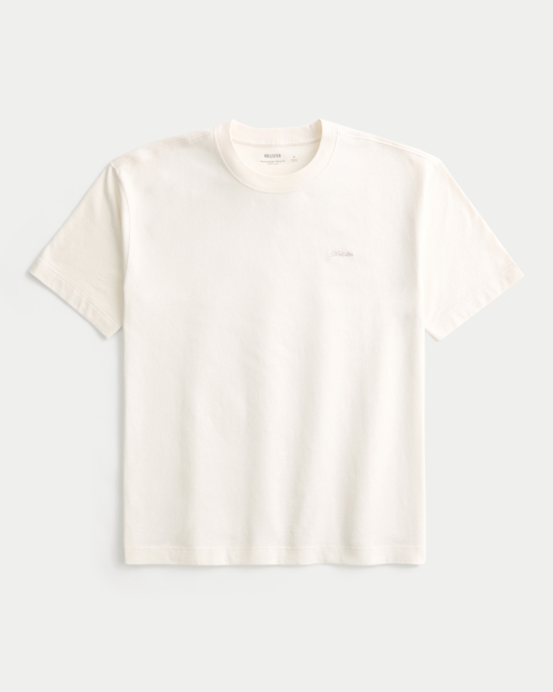 t-shirt con logo mini girocollo vestibilità squadrata e pesante
