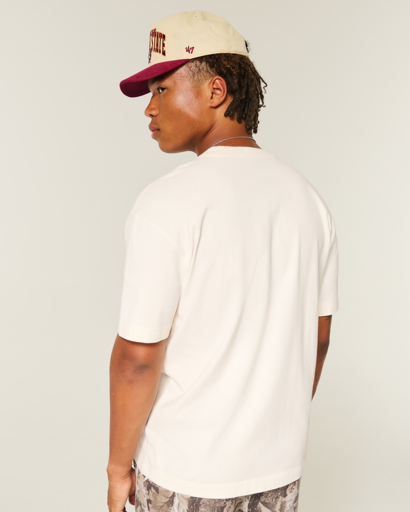 t-shirt con logo mini girocollo vestibilità squadrata e pesante