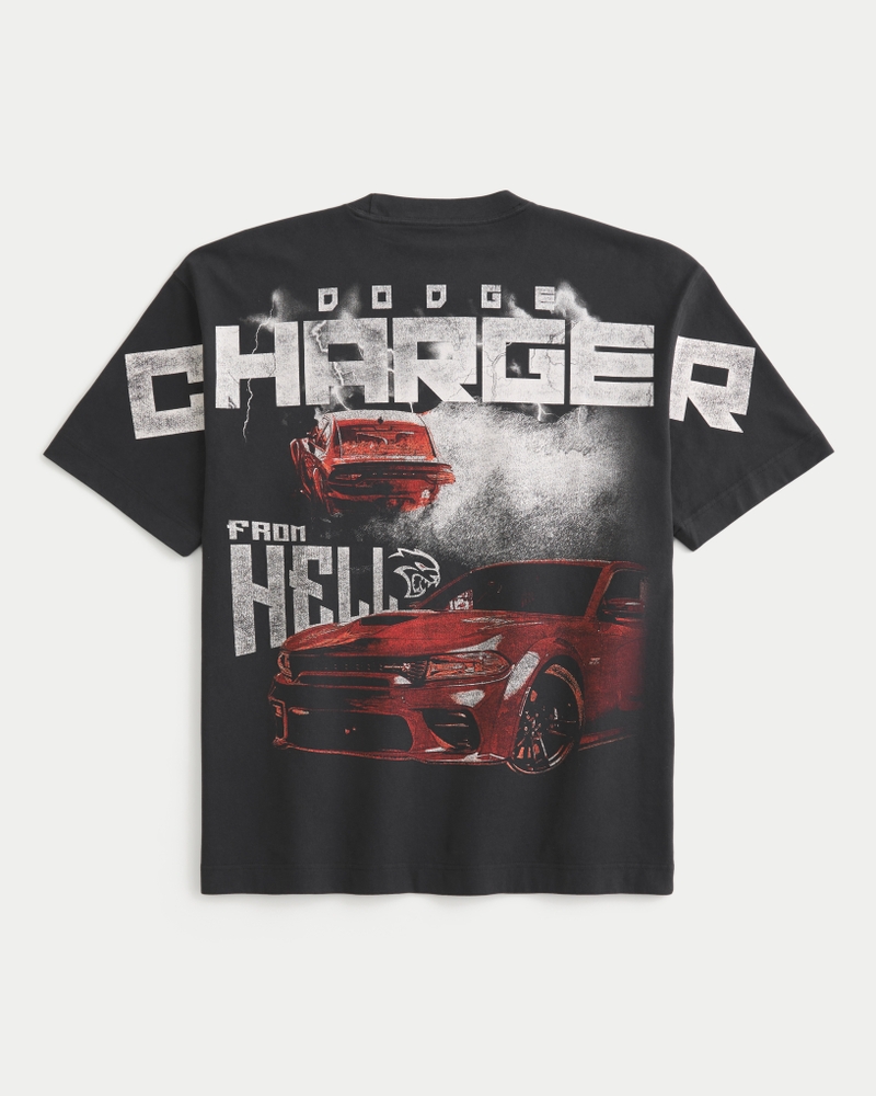t-shirt pesante con grafica dodge charger daytona vestibilità quadrata