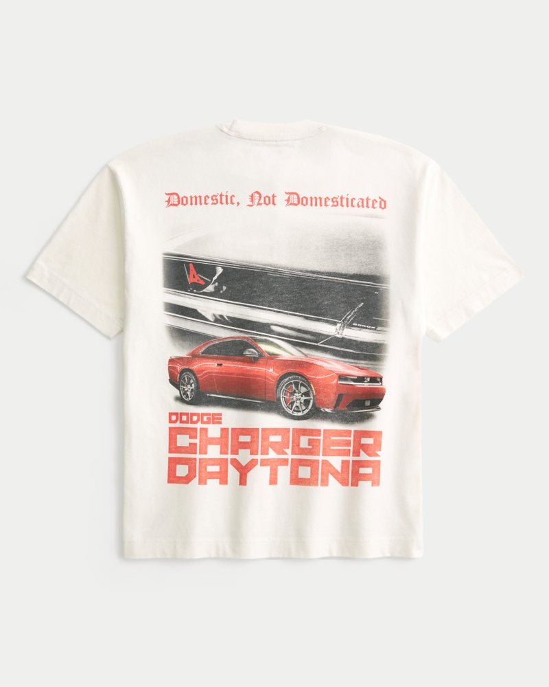 maglietta pesante con grafica dodge charger hellcat vestibilità quadrata