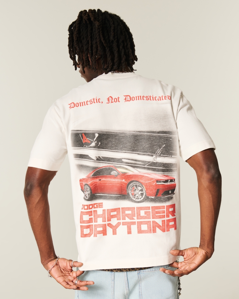 maglietta pesante con grafica dodge charger hellcat vestibilità quadrata