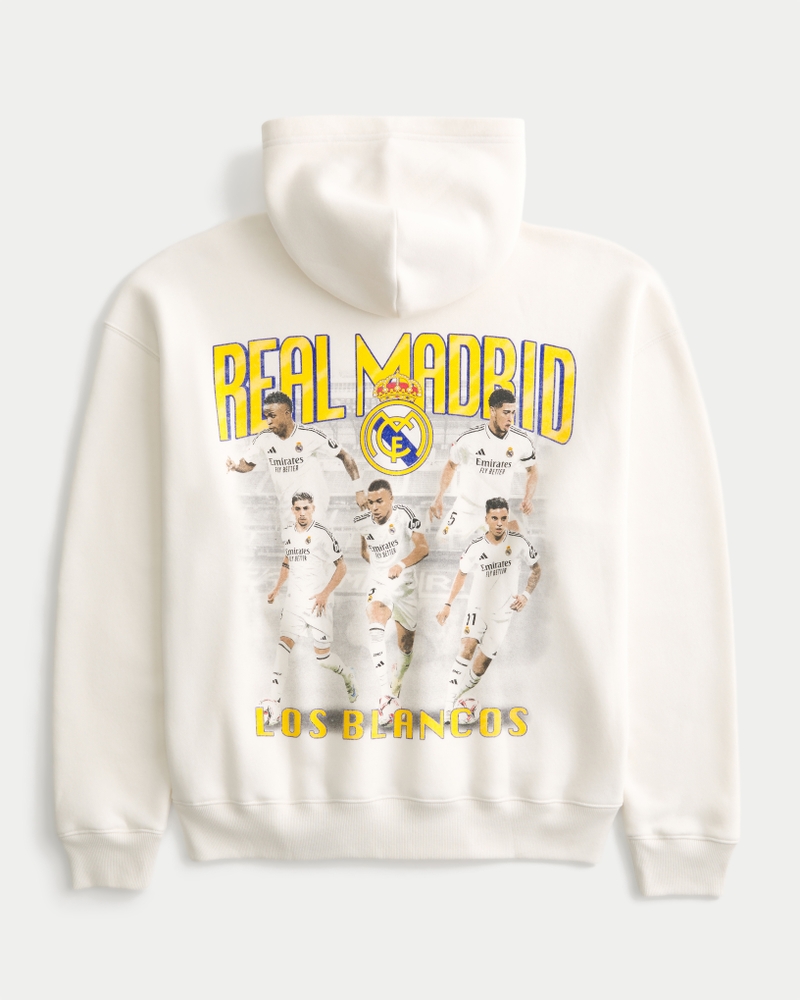 felpa con cappuccio grafica del real madrid football club