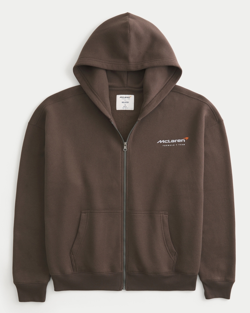 felpa con cappuccio e cerniera ampia con motivo mclaren