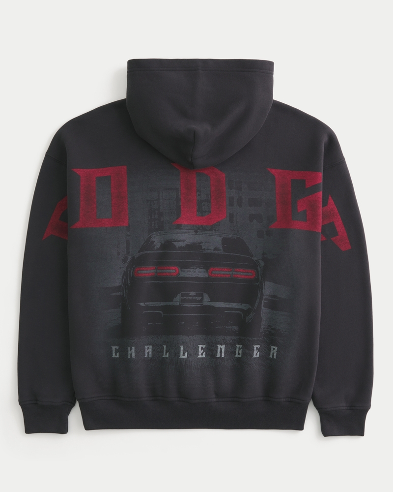 felpa con cappuccio e cerniera quadrata con motivo dodge demon