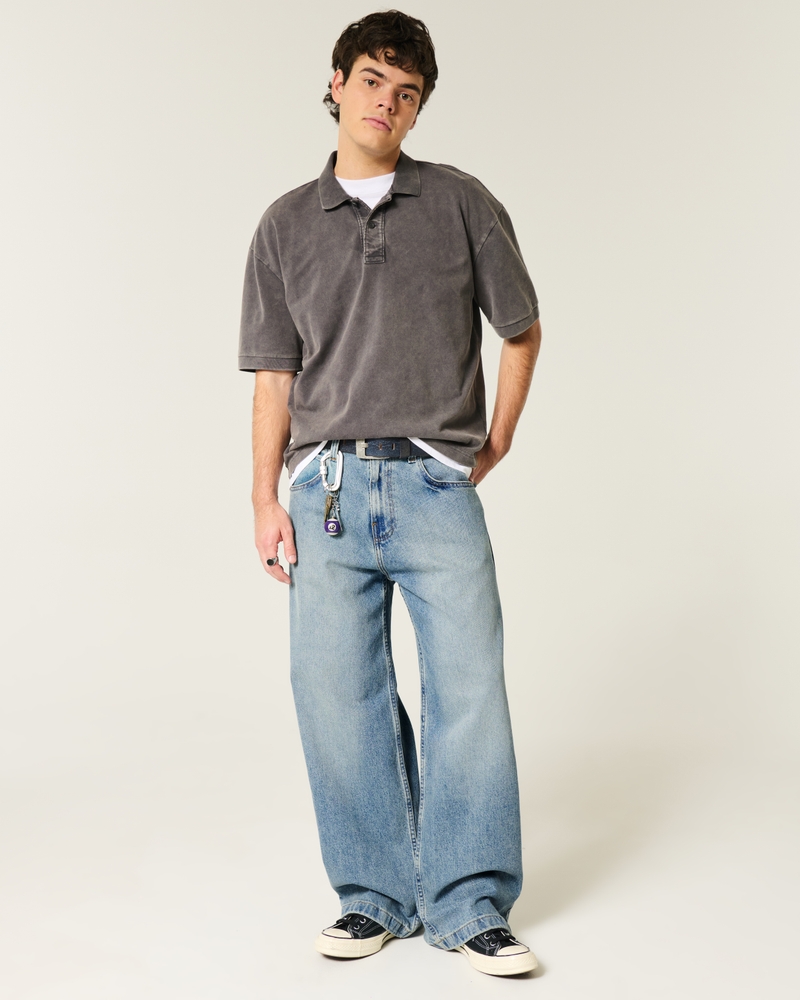 jeans super larghi neri lavati