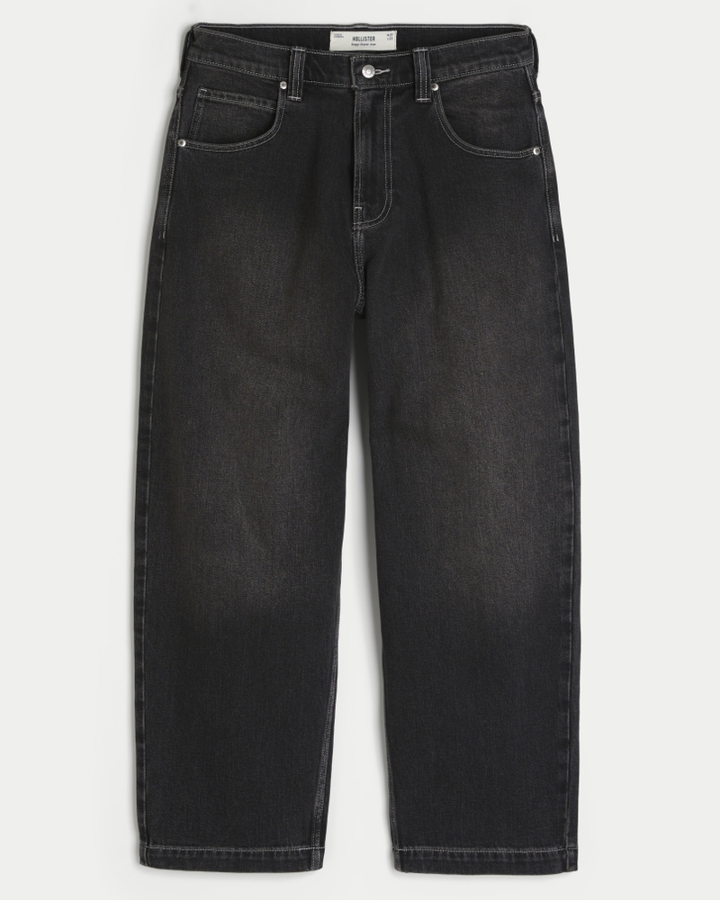 jeans sformati in stile skateboard con motivo a clown da poker nero lavato