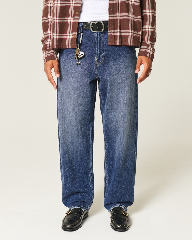 jeans sformati in stile skateboard con motivo a clown da poker nero lavato
