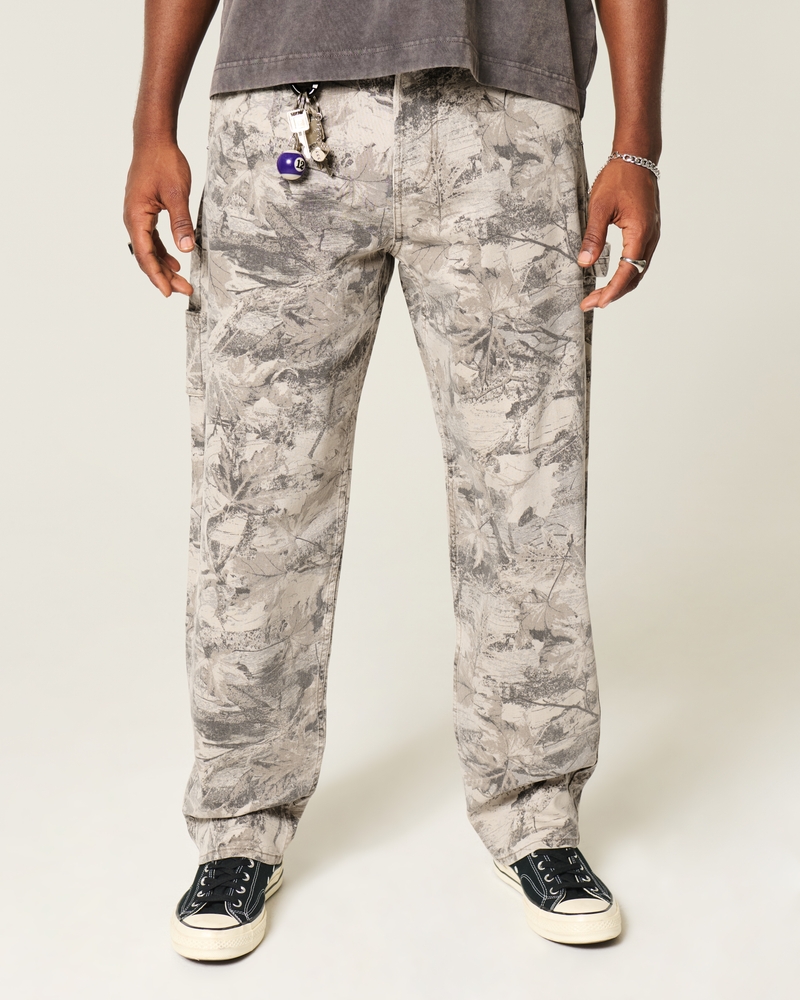 jeans sformati in stile skateboard con motivo a clown da poker nero lavato