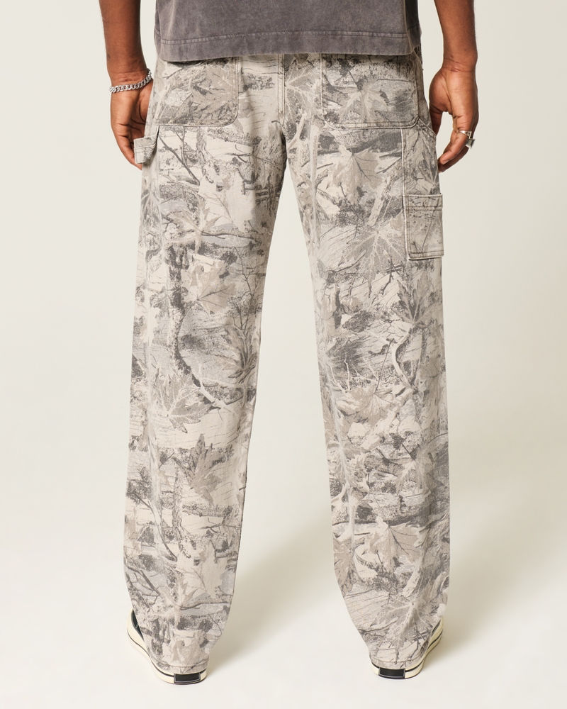 jeans sformati in stile skateboard con motivo a clown da poker nero lavato
