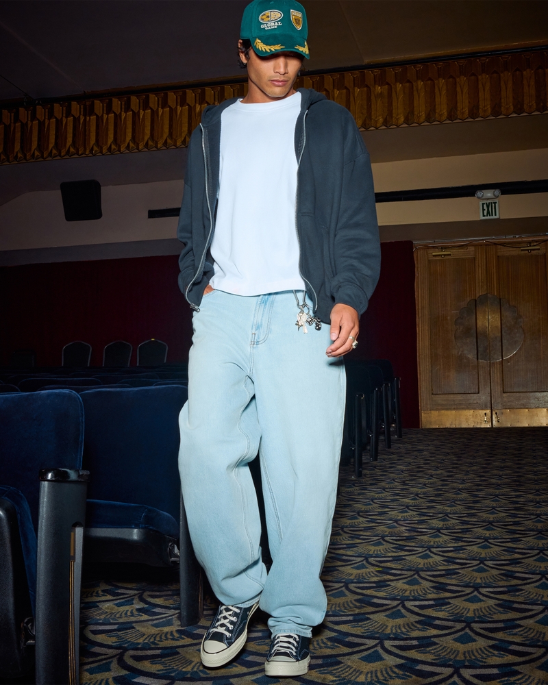 jeans sformati in stile skateboard con motivo a clown da poker nero lavato