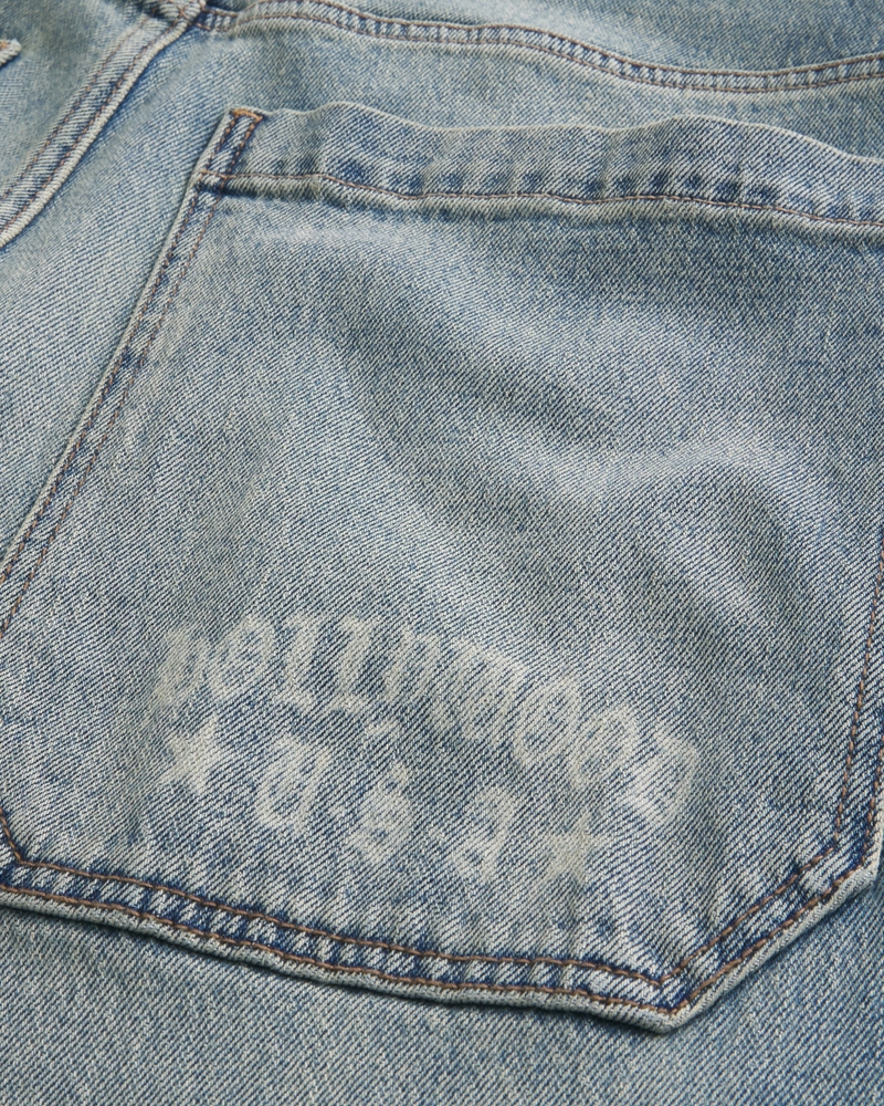 jeans sformati in stile skateboard con motivo a clown da poker nero lavato