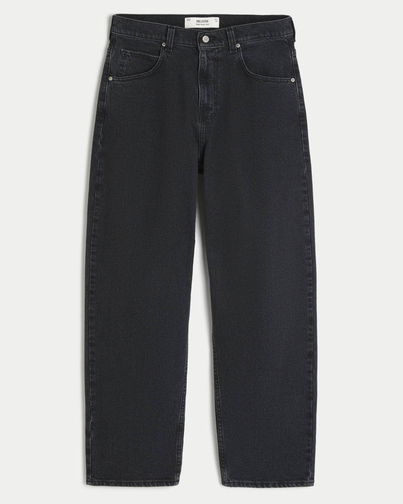 jeans sformati in stile skateboard con motivo a clown da poker nero lavato