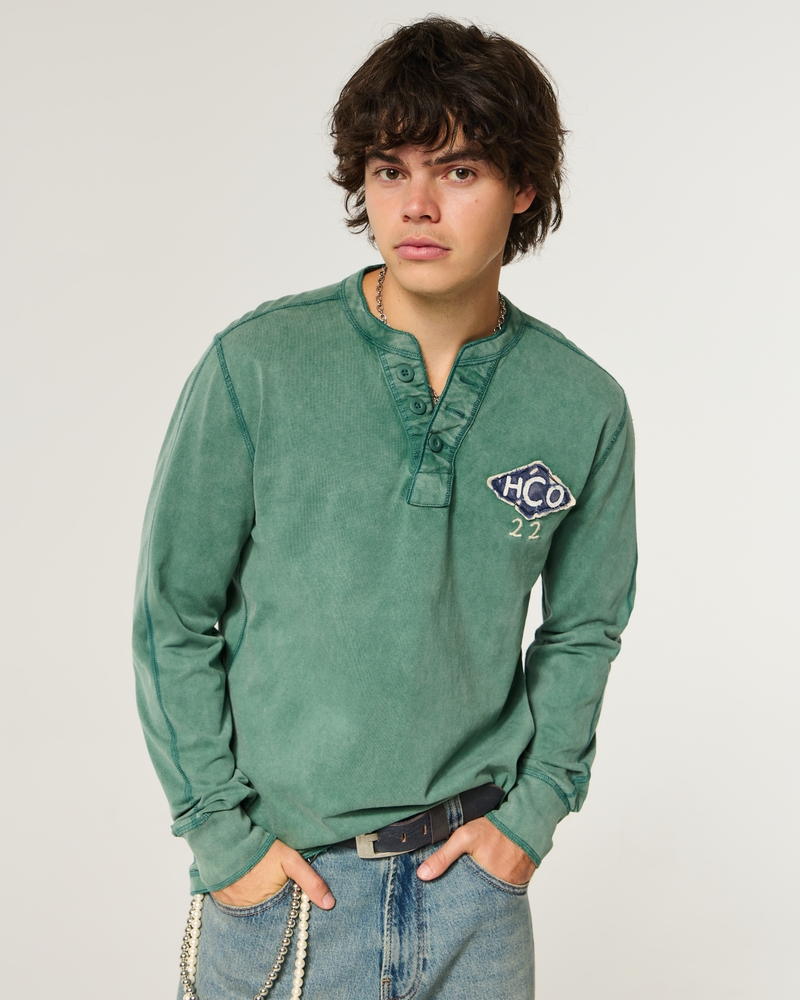 maglia con collo henley e stampa esclusiva in edizione limitata per le feste