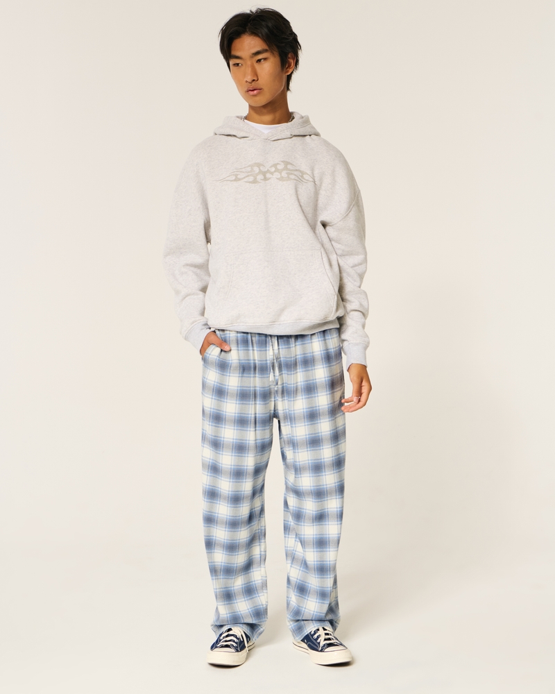 pantaloni lunghi del pigiama in flanella con motivo a macchina