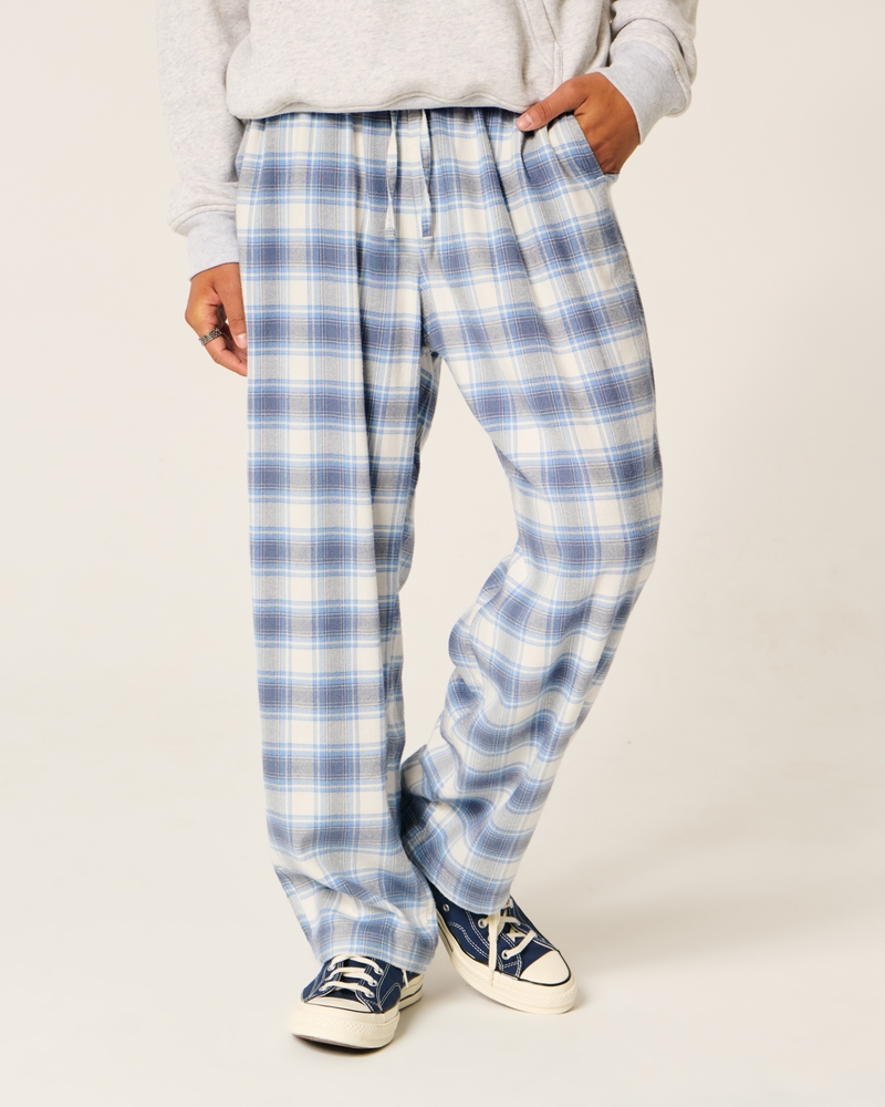 pantaloni lunghi del pigiama in flanella con motivo a macchina