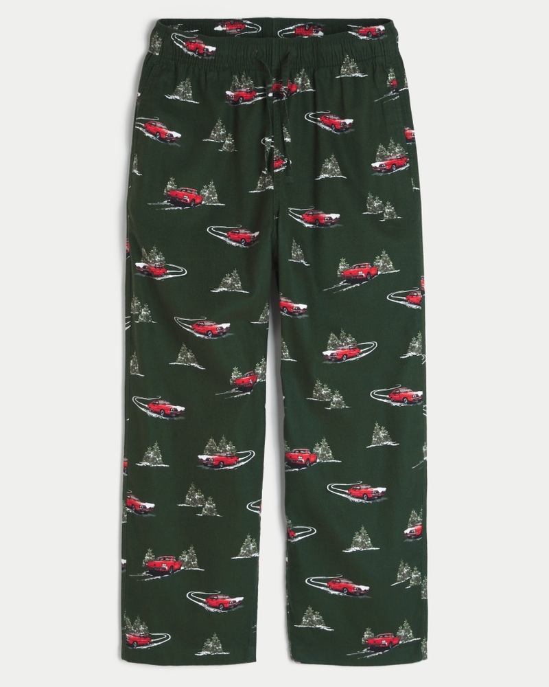 pantaloni lunghi del pigiama in flanella con motivo a macchina