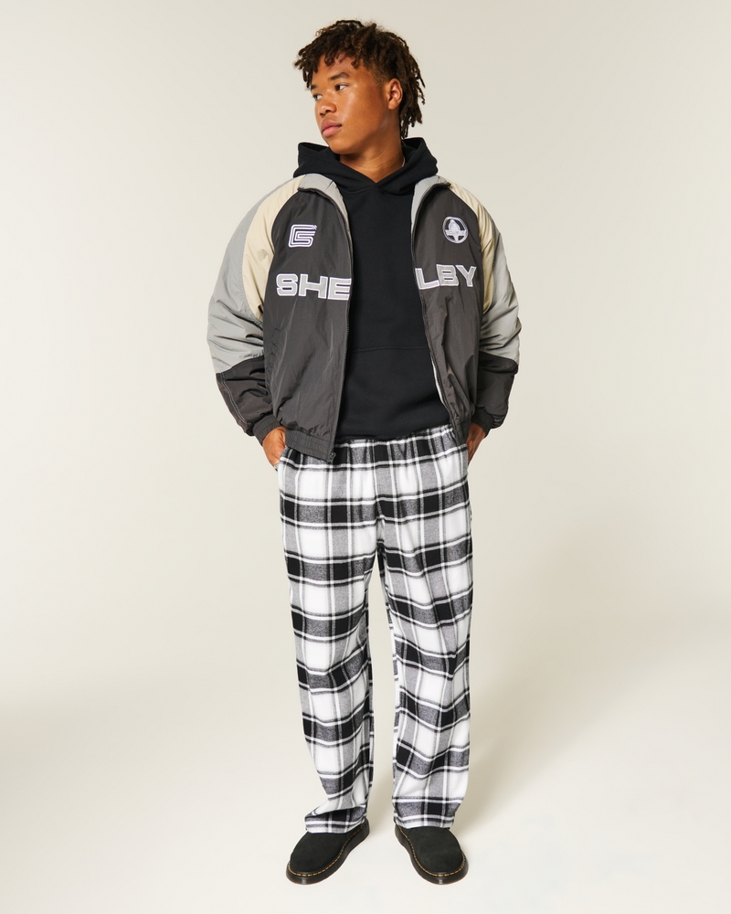 pantaloni lunghi del pigiama in flanella con motivo a macchina