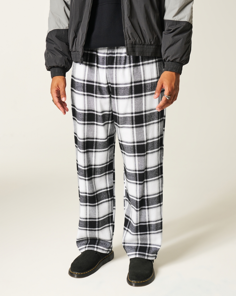 pantaloni lunghi del pigiama in flanella con motivo a macchina