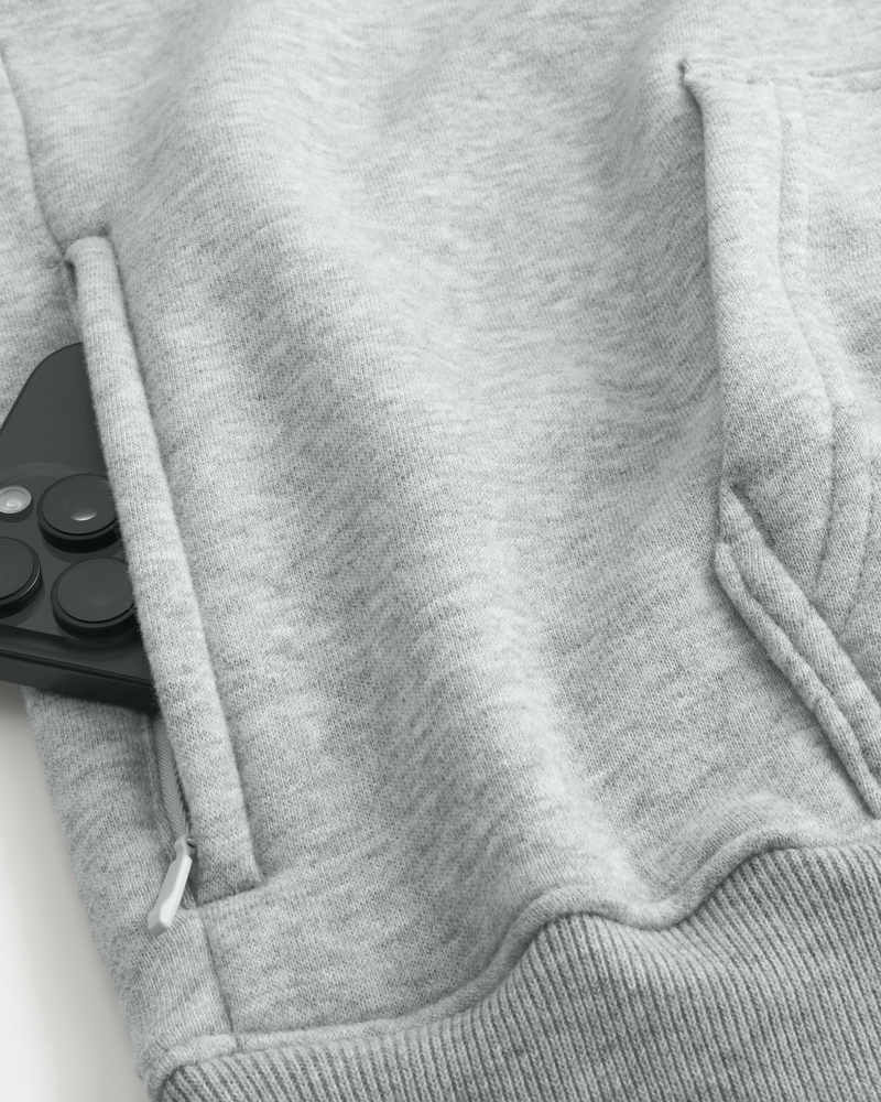 felpa con cappuccio dal taglio quadrato con motivo digitale