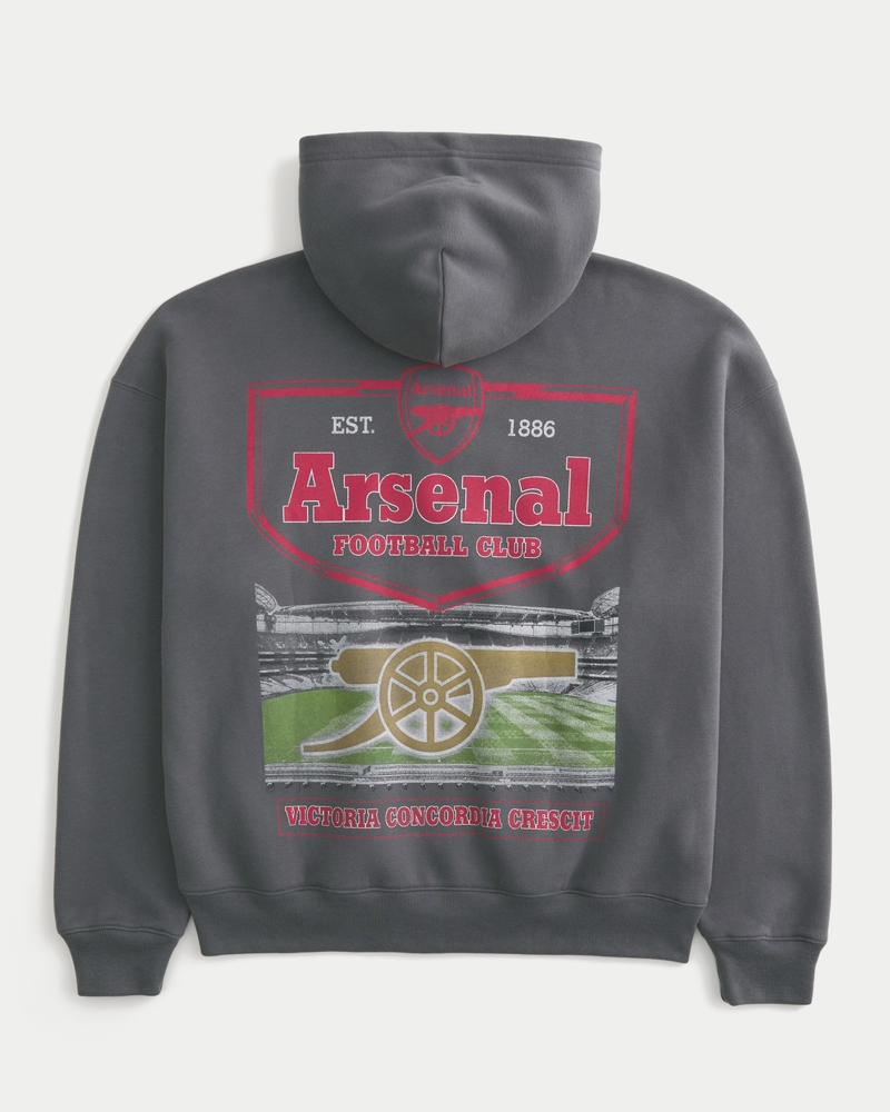 felpa con cappuccio squadrata con logo dellarsenal football club