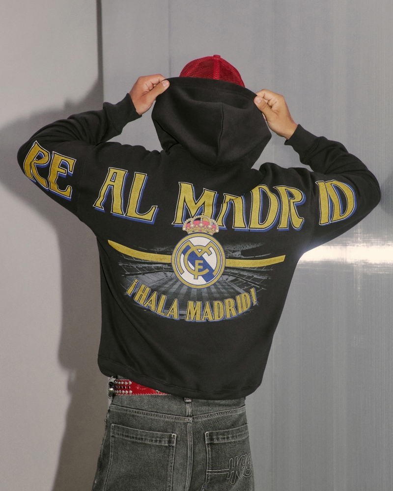 felpa con cappuccio squadrata con logo dellarsenal football club