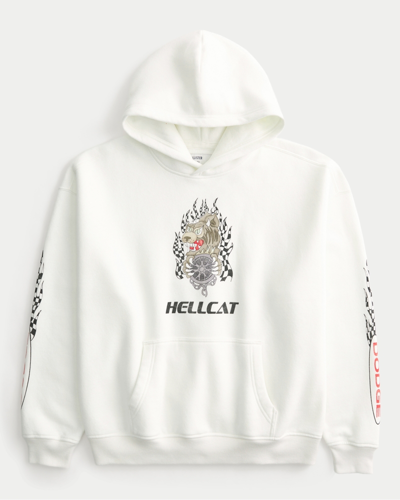 felpa con cappuccio squadrata con stampa leopardata dodge hellcat
