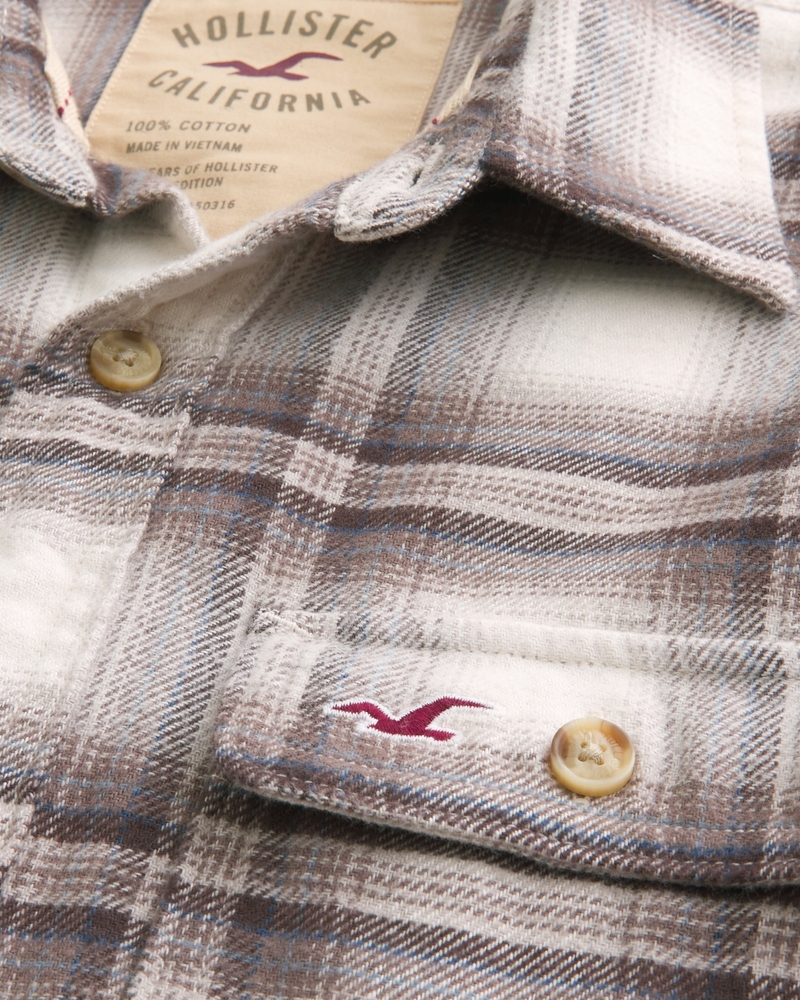 camicia con motivo in flanella