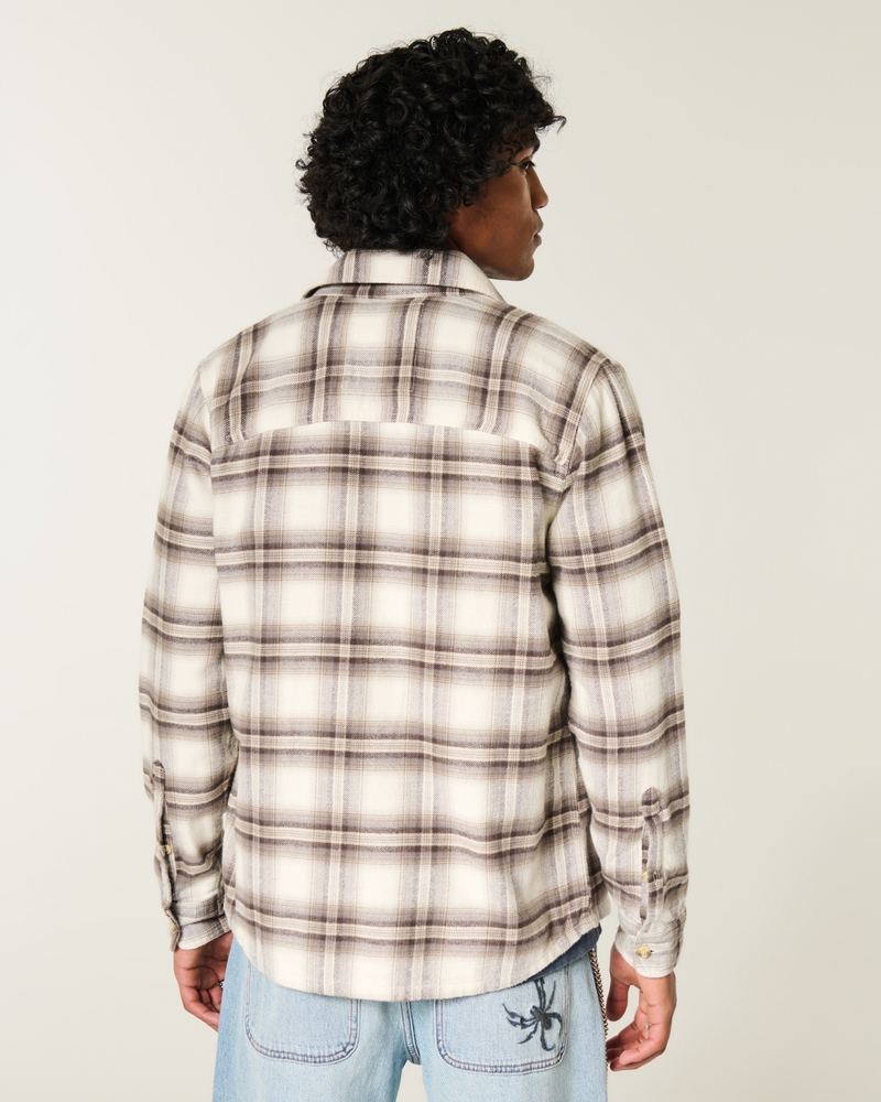 camicia con motivo in flanella