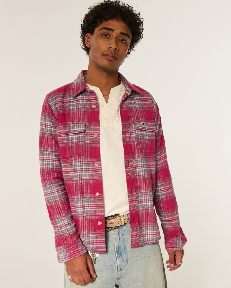 camicia con motivo in flanella